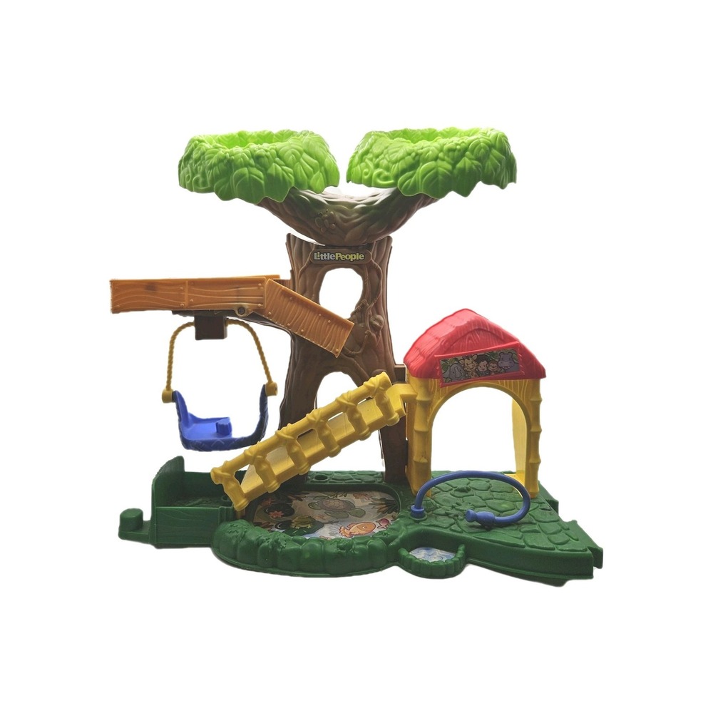Fisher Price Little People Big Animal Zoo Treehouse Playset Only Swing Pond